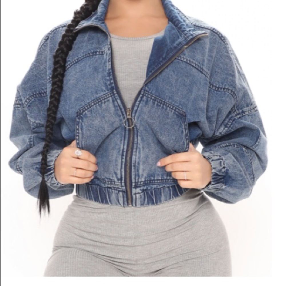 Denim Wash Bomber Jacket